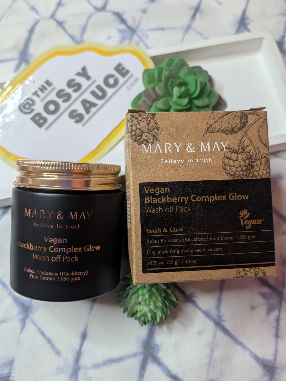 🌸 Mary & May Vegan Blackberry Glow Wash Off Pack NWT 125 G
